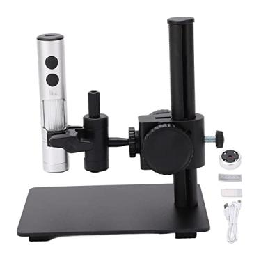 Imagem de Microscópio digital portátil com ampliação de 750X, lente ajustável, microscópio USB de 12 MP com luz infravermelha para reparo de eletrônicos, inspeção de joias, coleta de