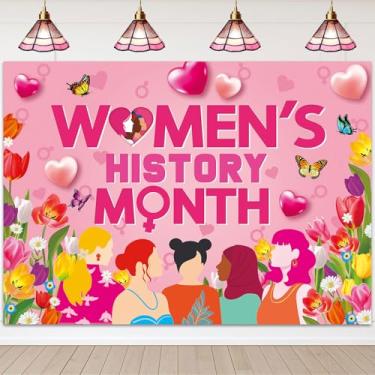 Imagem de Pano de fundo do mês da história feminina, 20 x 1,5 m, fundo fotográfico do mês da história da mulher, pan, festival afro-americano, decoração, suprimentos, adereços fotográficos