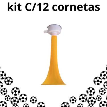 Imagem de Kit C/12 Cornetas Copa Futebol Vuvuzela Apito Buzina Copa - sm decora