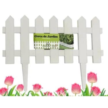 Imagem de Kit 21 Cercas Decorativa jardim De Plástico Tipo Madeira - UNI ECCOMME
