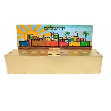 Imagem de Candelabro 9 Velas - Menorá - Hanukkah Chanukiá Em Mdf