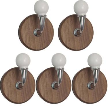 Imagem de 5 ganchos magnéticos coloridos para uso pesado, gancho magnético forte de neodímio, cabide magnético para geladeira, porta de metal, armário para pendurar toalha, casaco, bolsa, guarda-chuva (branco)