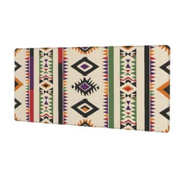 Imagem de Tapete grande étnico asteca vintage para mouse pad impermeável protetor de mesa estendido para computador tapete de base de borracha antiderrapante para escritório, computador, teclado, laptop e mesa
