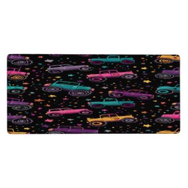 Imagem de Tapete de mouse grande e colorido para caminhão, impermeável, para computador, estendido, protetor de mesa, antiderrapante, base de borracha para escritório, computador, teclado, laptop e mesa de casa