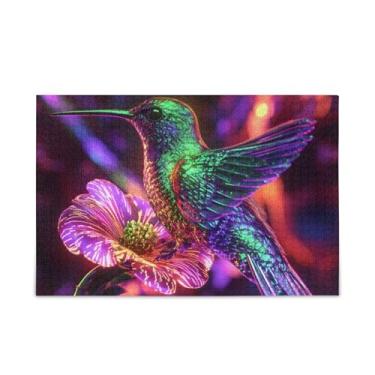 Imagem de Quebra-cabeça de flor de pássaro colorido de 1000 peças, material de madeira e papel, jogos de quebra-cabeça para adultos