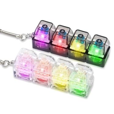 Imagem de Zioyihan 2Pcs Keyboard Fidget Toy for Adults Clicker Keyboard Light Up, Creamy & Clicky Keyboard Fidget Keychain Adults Keyboard Clicker Sensory Toys for Anxiety Stress Relief, White