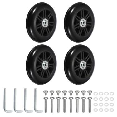 Imagem de YELARXI Replacement Luggage Wheels, Suitcase Wheels Replacement Kit 50x14mm & 2 Set & Rubber & Black - Fitting for (Swivel Caster Bearings Repair/Replacing/Roller Bag/Suitcase/Spinner)