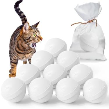 Imagem de Ponal Repelente de gatos ao ar livre, pacote com 10 bolas naturais para dissuasão de gatos, ambientes externos, internos, mantém os gatos fora do quintal, gramado, jardim, evita arranhões e mastigação