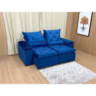 Imagem de Sofá Retrátil Reclinável 1,80 m Azul 506 Athenas Premium