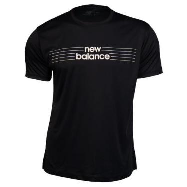 Imagem de Camiseta Feminina New Balance Performance Preto/branco, Preto, Branco,