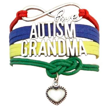 Imagem de BlingNuts Pulseira de autismo para mulheres, homens, inspiradora, conscientização do autismo, peça ajustável para pai, mãe, avó, irmã, F, Aço inoxidável, Sem Pedra Preciosa