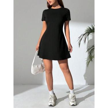 Imagem de Vestido Feminino Godê Rodado Manga Curta Primavera/Verão/Outono - Bial