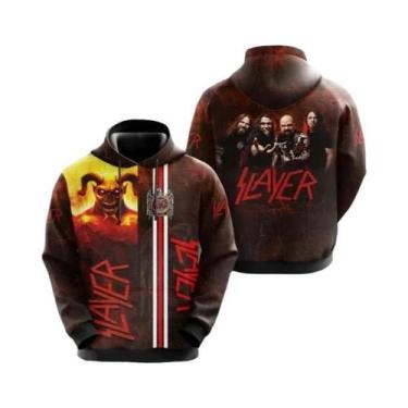 Imagem de Moletom Oversized 3D Print SLAYER ROCK Para Homens E Mulheres Moda Cas