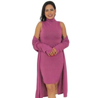 Imagem de Conjunto Feminino Vestido Midi Tubinho com Cardigan Longo  Elegante, C
