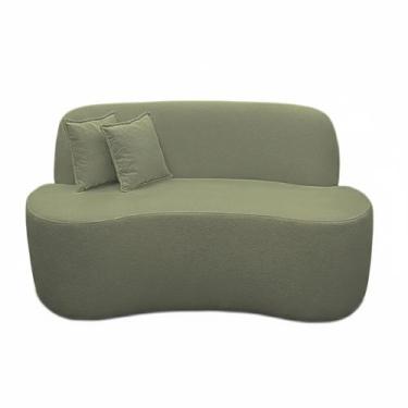 Imagem de Sofá Ondulado Orgânico Pequeno 2 Lugares Sala Bouclé Cor - Black House