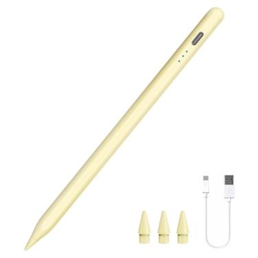 Imagem de JEDOUBAL Caneta Stylus para iPad, lápis de carregamento rápido para pad com rejeição de palma, sensibilidade de inclinação para iPad 6-10, Pro 27.9 cm/32.8 cm/M4, Air 3/4/5/M2, Mini 5/6, amarela