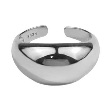 Imagem de Anel Geométrico Ajustável Em Prata Esterlina 925 Para Mulheres E Homen
