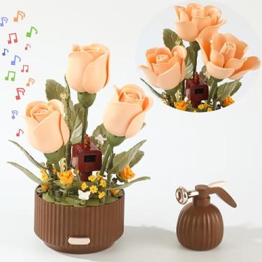 Imagem de ConLinktion Electric Flower Bouquet Building Set 255PCS – Motorized Blooming Roses Flowers Botanical Kit, DIY Bonsai Style Bouquet of Flowers – Unique STEM Gift for Kids&Adults, Room & Desk Decor