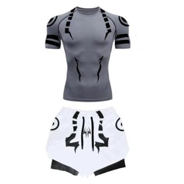 Imagem de Conjunto de Fitness Jujutsu Kaisen Masculino - Camisa 3D de Secagem Rá