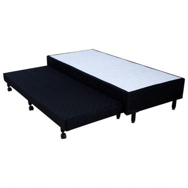 Imagem de Bicama Box Solteiro Americano Mega Black com Auxiliar em Espuma - 096x203