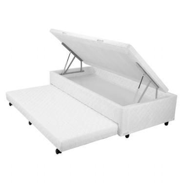 Imagem de Bicama Box Baú Solteiro Americano Mega Branco 3 em 1 - 096x203