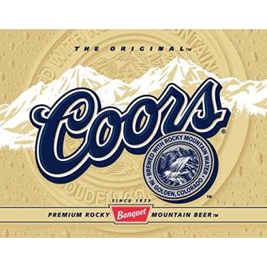 Imagem de Desperate Enterprises Placa de lata com etiqueta Coors – Decoração de parede vintage nostálgica de metal – Feito nos EUA