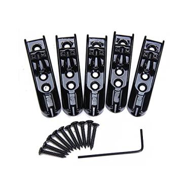 Imagem de Lss9azznmm Peças individuais para pontes graves de 5 cordas com parafusos de chave de beco, peças e acessórios para guitarra, ponte de baixo individual