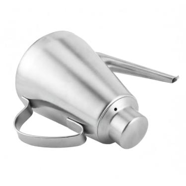 Imagem de Recipiente de armazenamento garrafa óleo cozinha doméstica aço inoxidável com alça e tampa design ergonômico solda firme confortável trava buraco ar d