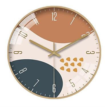 Imagem de 5sssallefaa Relógio de parede de 30 cm, relógio de parede redondo silencioso, operado por bateria, relógio de decoração moderna para casa, escritório, escola, cozinha, quarto, sala de estar (cor: B