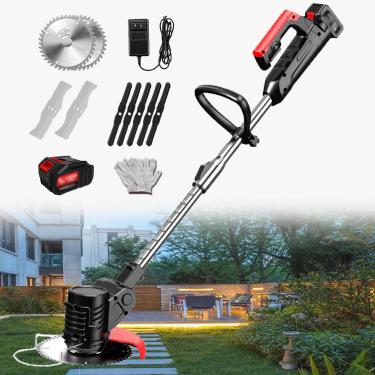 Imagem de Cortador de grama elétrico portátil para casa ao ar livre pequeno portátil recarregável cortador de grama multifuncional poda de jardim, 24v/2.0ah