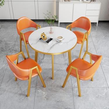 Imagem de Conjunto de mesa e cadeira de clube de recepção de escritório, conjuntos de mesa de negociação para sala de conferências, mesa de centro e cadeira de lazer, conjunto de mesa de jantar para 4 (cor: 21