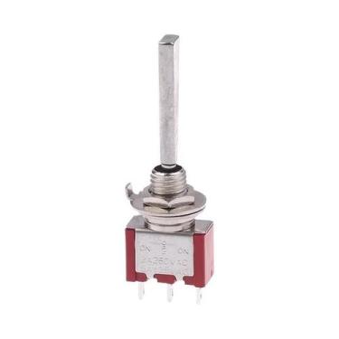 Imagem de Chave Seletora De 3 Pinos 3/2 Posições Com Trava on off on DPDT SPST D