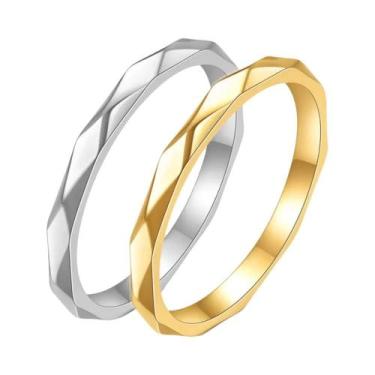 Imagem de Anel Feminino De Tungstênio Com Ajuste Confortável E Faixa Geométrica 
