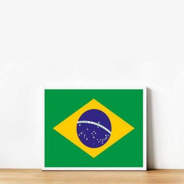 Imagem de Quadro Decorativo Bandeira Brasil 24X18Cm