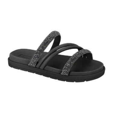 Imagem de Papete Menina Molekinha Infantil Preta Tiras Brilhantes Conforto -, Gr