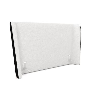 Imagem de Cabeceira Design para Cama Queen Torres Pés em Madeira PU/Bouclê Preto/Off White G91 - Gran Belo