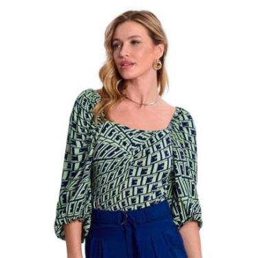 Imagem de Blusa Feminina Manga 3/4 Geométrica-Feminino