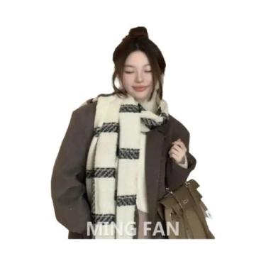 Imagem de Cachecol Quente E Fofo Estilo Coreano Para Outono/Inverno, Cor Pura, V