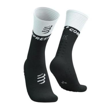 Imagem de Meia de Compressão Média - Mid Socks V2 Preto e Branco - COMPRESSPORT,