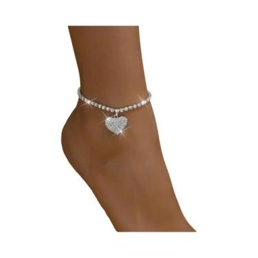 Imagem de Tornozeleira Feminina Coração Pêssego Da Moda Para Presentes De Encont