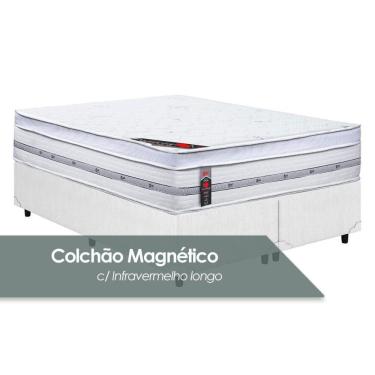 Imagem de Cama Box King: Colchão Magnético Castor Pocket Gold Star + Base Crc Courano White(193X203)