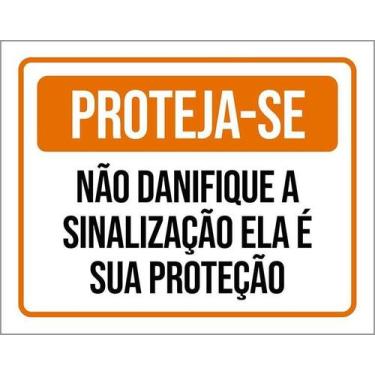 Imagem de Kit 10 Placa Acm Proteja-Se Não Danifique 18X23 - Sinalizo