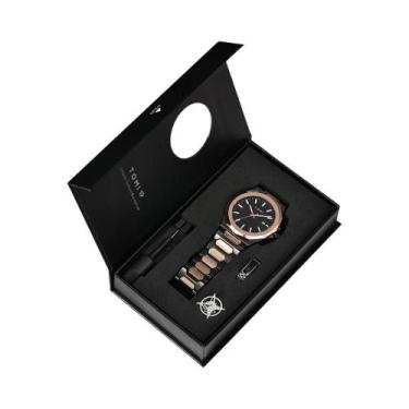 Imagem de Relógio De Quartzo Masculino Em Ouro Rosa Com Caixa De Presente TOMI L
