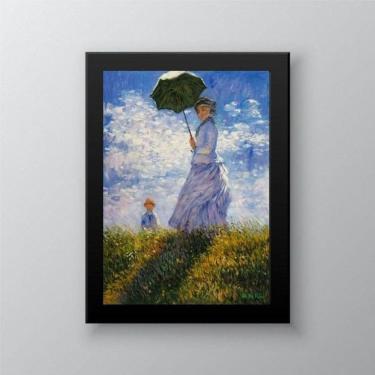 Imagem de Quadro Monet Mulher com Sombrinha 45x34cm - Vidro
