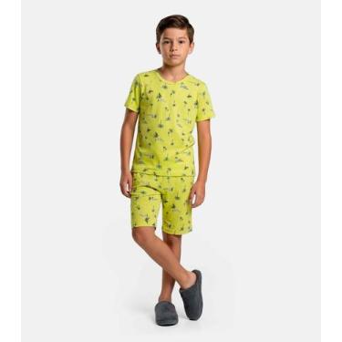 Imagem de Pijama Infantil Camiseta e Bermuda Select Amarelo, 8, Amarelo