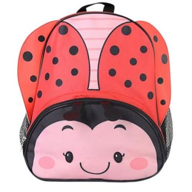 Imagem de Mochila Infantil Costas Joaninha Temática Animais Escolar Passeio Alça