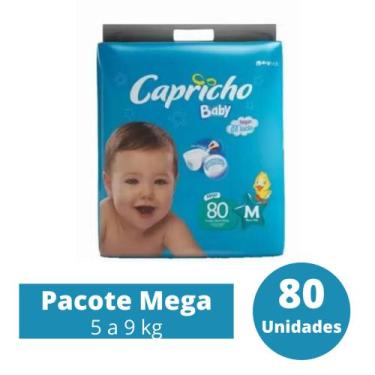Imagem de Fralda Capricho Baby Mega 1 Pacote Tamanho M - 80 Unidades