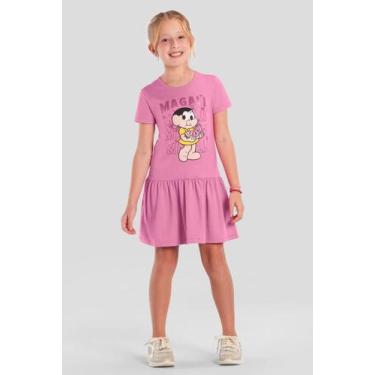 Imagem de Vestido infantil menina da Turma da Mônica Brandili -Rosa, 6, Rosa