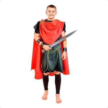 Imagem de Fantasia Soldado Romano Infantil de Luxo com Capa pra 5 a 12 Anos - Fa