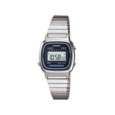 Imagem de Relógio CASIO VINTAGE feminino digital prateado LA670WA-2DF, Prata